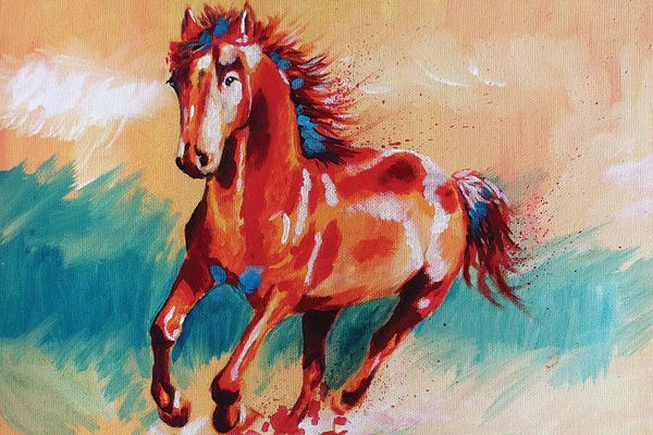 Flo Art Studio: Running Horse by Flo Art Studio