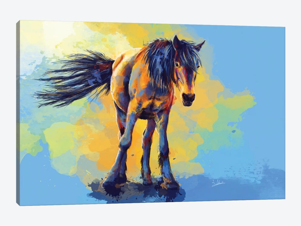 Horse In The Sunlight by Flo Art Studio 1-piece Canvas Wall Art