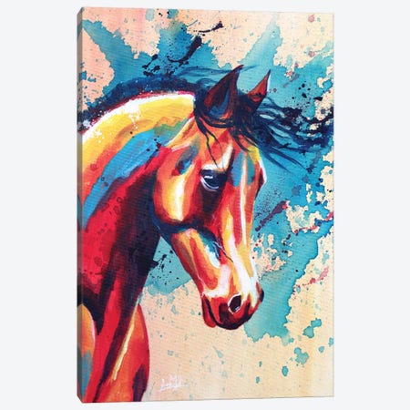 Horse Portrait Canvas Print #FAS32} by Flo Art Studio Canvas Artwork