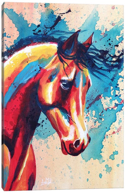 Horse Portrait Canvas Art Print - Flo Art Studio