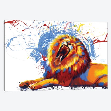 Lion Yawn Canvas Print #FAS36} by Flo Art Studio Canvas Art Print