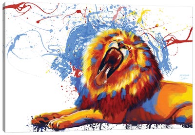 Lion Yawn Canvas Art Print - Flo Art Studio