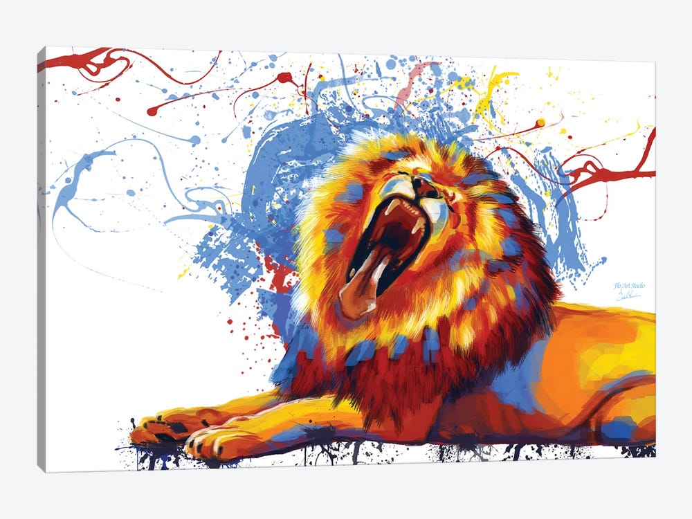 Lion Yawn by Flo Art Studio 1-piece Canvas Wall Art