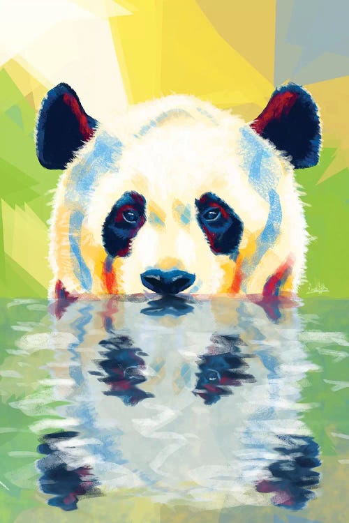 Panda Taking A Bath by Flo Art Studio wall art