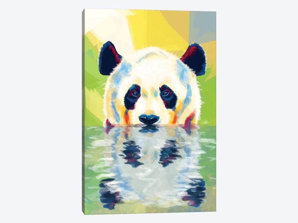 Panda Taking A Bath by Flo Art Studio 1-piece Canvas Art Print