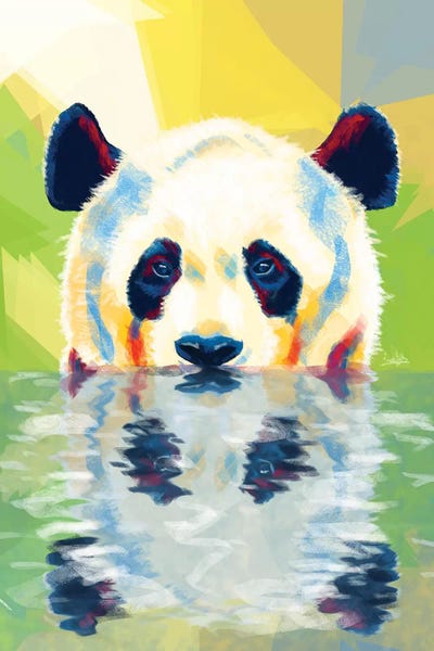 Flo Art Studio: Panda Taking A Bath by Flo Art Studio