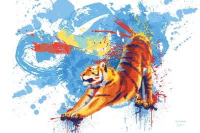 Stretching Tiger by Flo Art Studio multi panel art