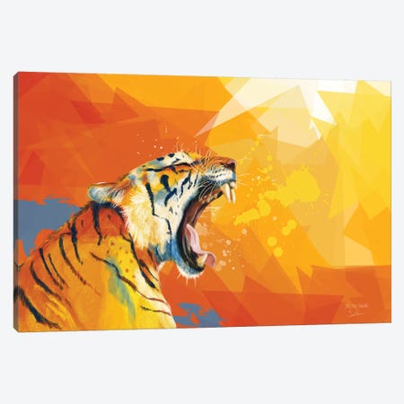 Tiger In The Morning Canvas Print #FAS47} by Flo Art Studio Canvas Wall Art