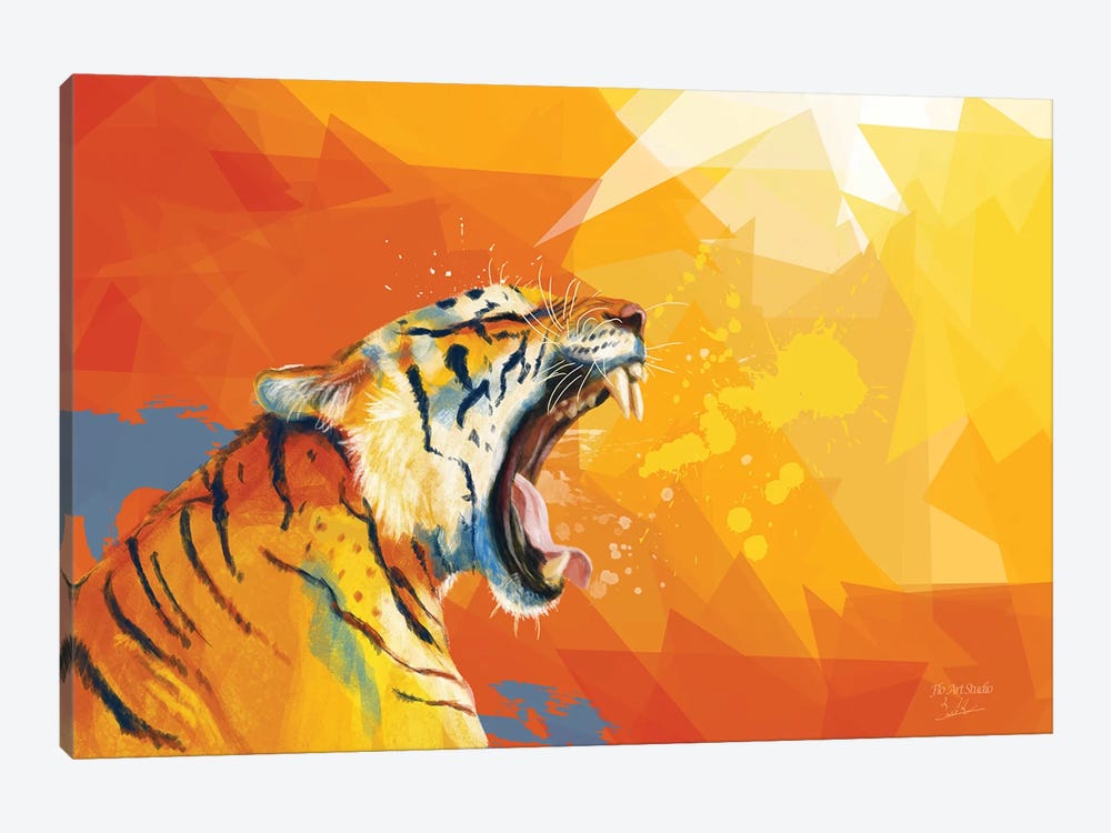 Tiger In The Morning by Flo Art Studio 1-piece Canvas Art