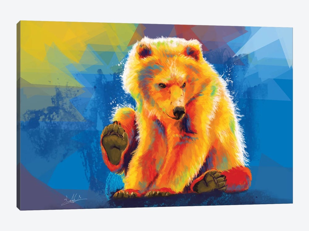 Play With A Bear by Flo Art Studio 1-piece Art Print