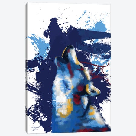 Howling Wolf Canvas Print #FAS51} by Flo Art Studio Canvas Artwork