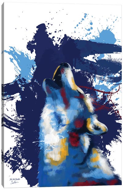 Howling Wolf Canvas Art Print - Flo Art Studio