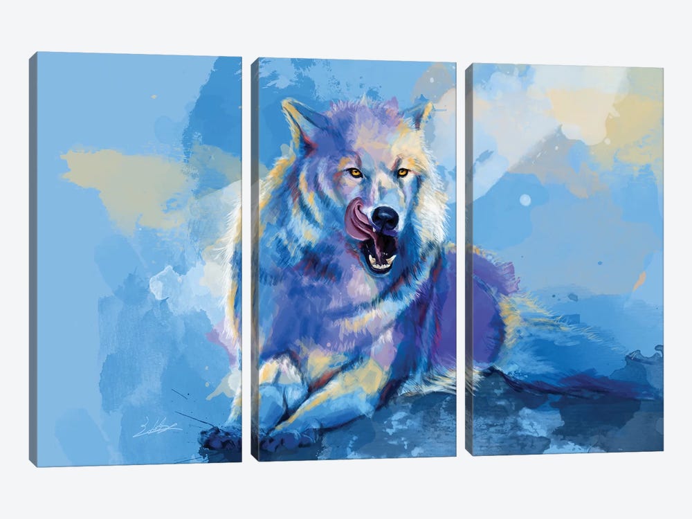 Awaken The Wolf by Flo Art Studio 3-piece Canvas Wall Art