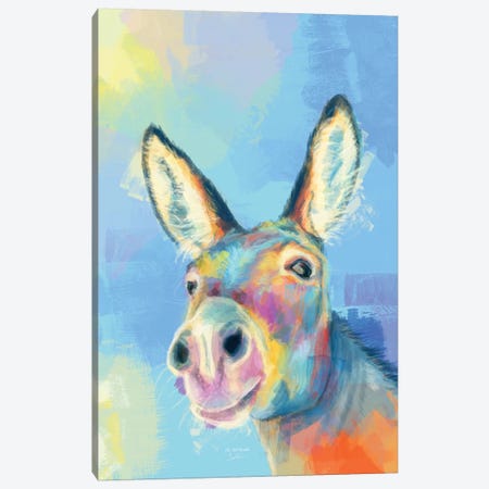 Carefree Donkey Canvas Print #FAS58} by Flo Art Studio Canvas Artwork