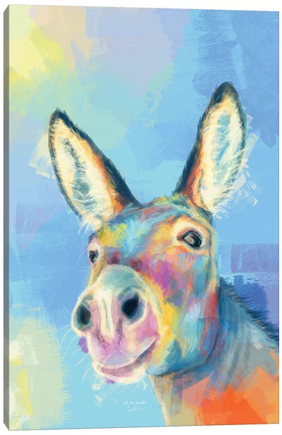 Carefree Donkey Canvas Art Print - Flo Art Studio