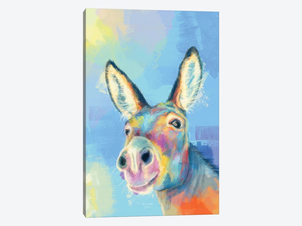 Carefree Donkey by Flo Art Studio 1-piece Canvas Wall Art