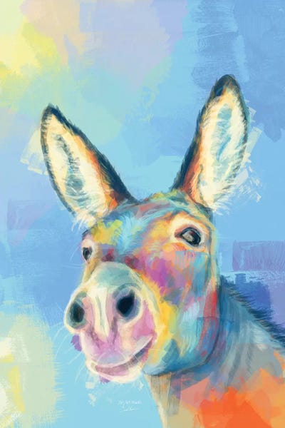 Donkeys: Carefree Donkey by Flo Art Studio