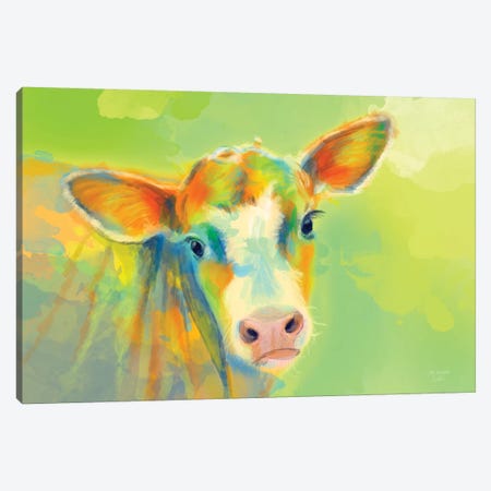 Summer Cow Canvas Print #FAS62} by Flo Art Studio Canvas Art Print