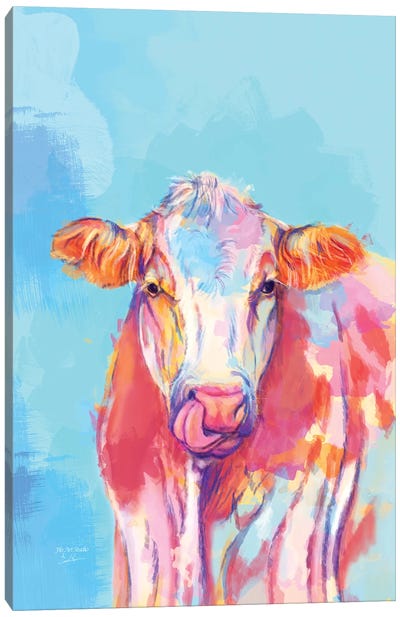 Whimsical Cow Canvas Art Print - Flo Art Studio