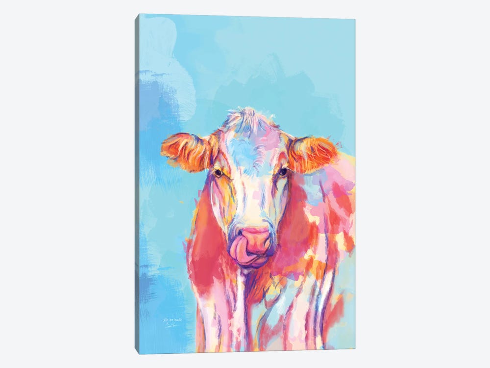 Whimsical Cow by Flo Art Studio 1-piece Canvas Art