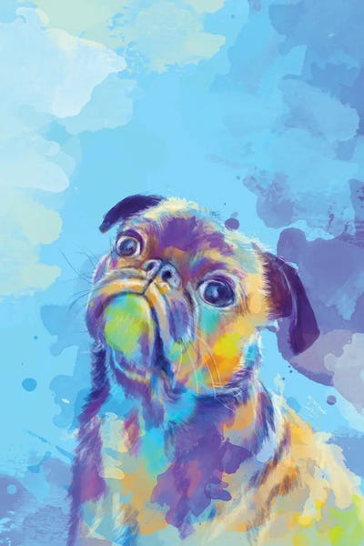 Pugs: Sweet Pug by Flo Art Studio