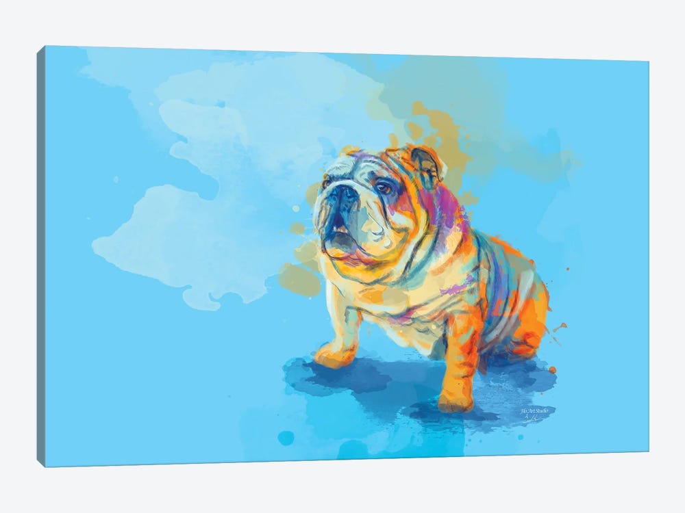 English Bulldog Canvas Wall Art by Flo Art Studio | iCanvas