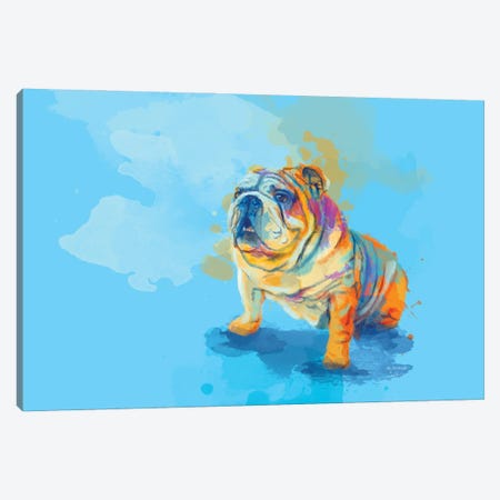 English Bulldog Canvas Print #FAS72} by Flo Art Studio Canvas Artwork