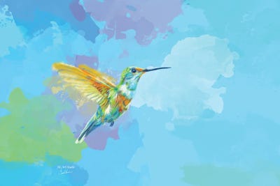 Tiny Wings, Strong Heart Hummingbird Painting by Flo Art Studio canvas print
