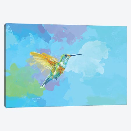 Tiny Wings, Strong Heart Hummingbird Painting Canvas Print #FAS74} by Flo Art Studio Art Print