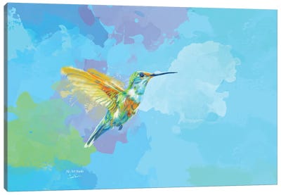 Tiny Wings, Strong Heart Hummingbird Painting Canvas Art Print - Flo Art Studio