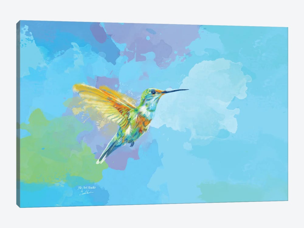 Tiny Wings, Strong Heart Hummingbird Painting by Flo Art Studio 1-piece Canvas Art