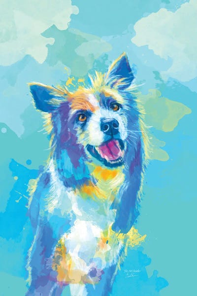 Border Collie Portrait by Flo Art Studio framed wall art