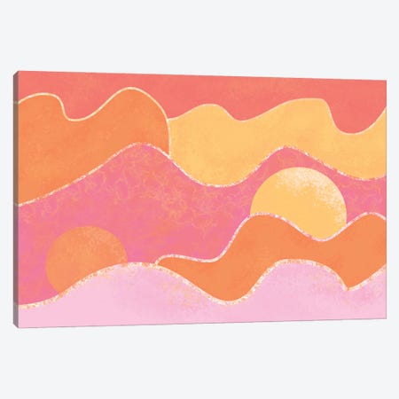 Sun Waves Modern Abstract Canvas Print #FAS82} by Flo Art Studio Canvas Art Print