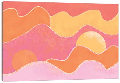 Sun Waves Modern Abstract Canvas Art Print - Flo Art Studio