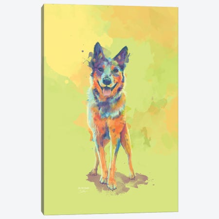 With A Heart Full Of Joy - Blue Heeler Dog Canvas Print #FAS84} by Flo Art Studio Canvas Artwork