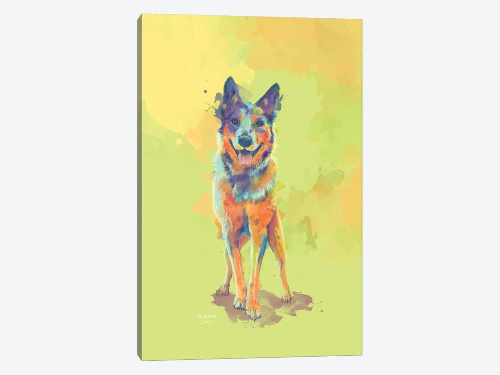 With A Heart Full Of Joy - Blue Heeler Dog by Flo Art Studio 1-piece Art Print