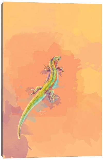 Desert Colors - Lizard Digital Painting Canvas Art Print - Lizard Art