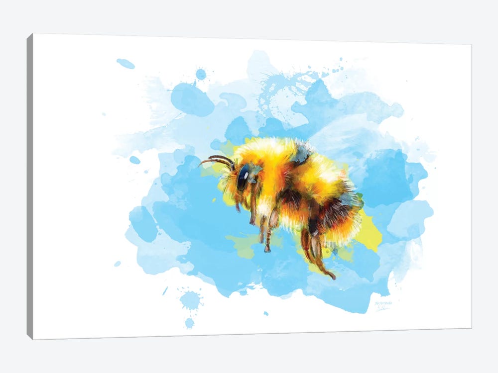 Bumble Away Bumble Bee by Flo Art Studio 1-piece Art Print