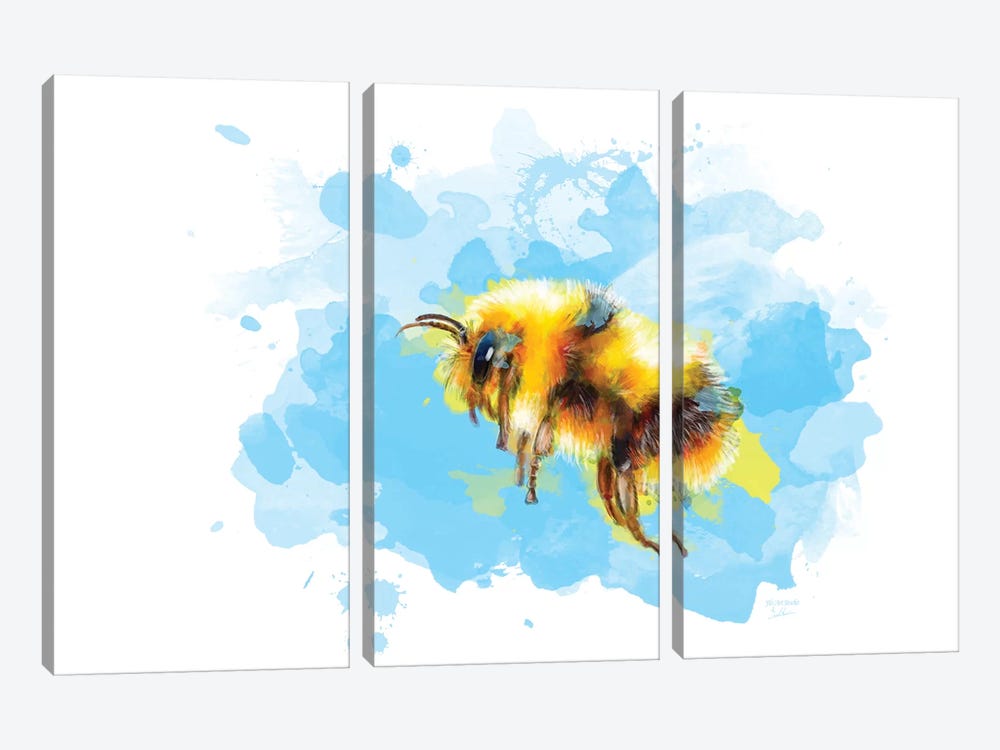 Bumble Away Bumble Bee by Flo Art Studio 3-piece Art Print