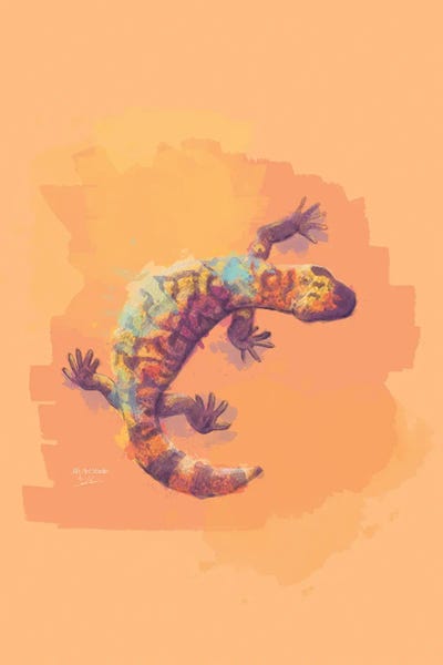 Sculpted By The Sand - Desert Lizard Painting by Flo Art Studio canvas print