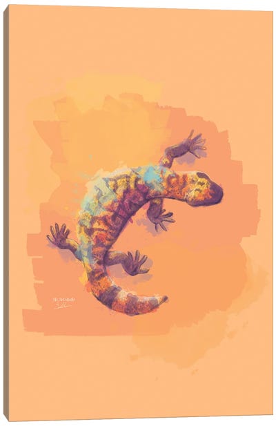 Sculpted By The Sand - Desert Lizard Painting Canvas Art Print - Flo Art Studio