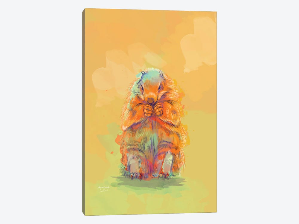 Waiting For Fall, Marmot Digital Painting by Flo Art Studio 1-piece Art Print