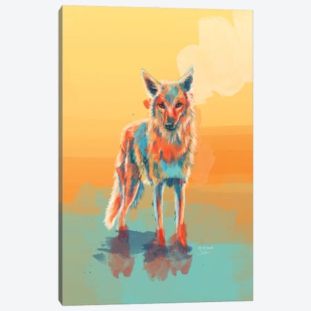 Lone Wild Coyote Canvas Print #FAS96} by Flo Art Studio Canvas Art Print