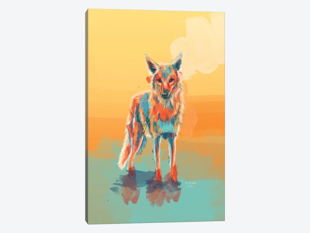 Lone Wild Coyote by Flo Art Studio 1-piece Canvas Art