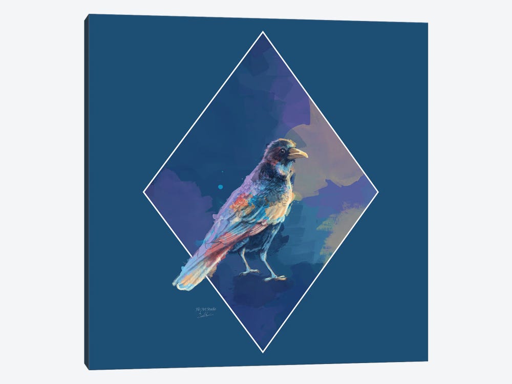 Iridescent Crow - Bird Illustration by Flo Art Studio 1-piece Art Print