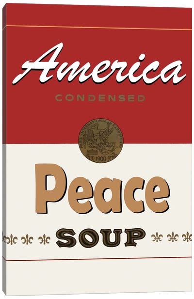 Peace Soup Canvas Art Print - Campbell's Soup Can Reimagined