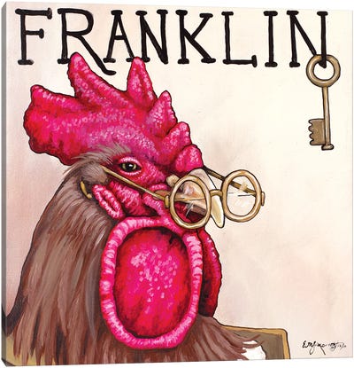 Franklin Rooster Canvas Art Print - Eric Fausnacht 