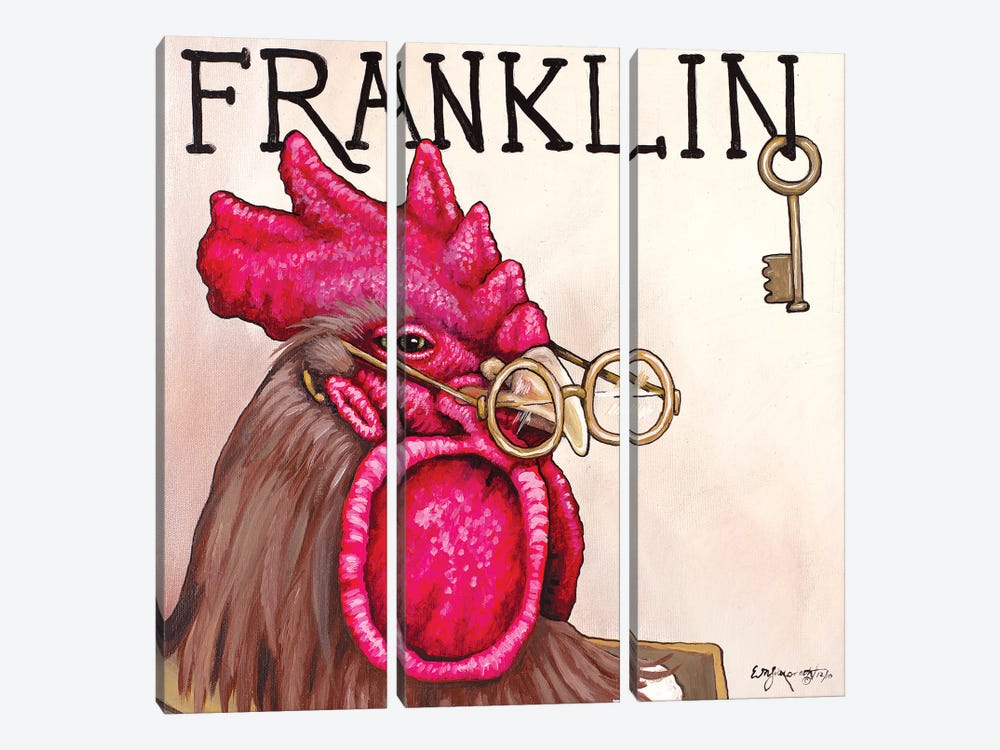Franklin Rooster by Eric Fausnacht 3-piece Art Print