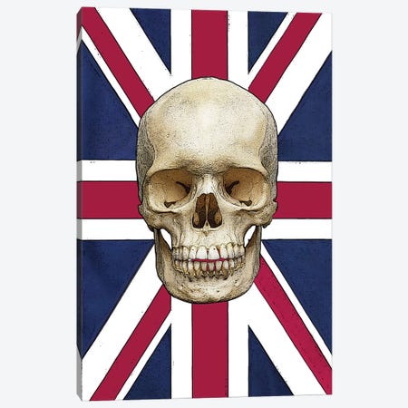 Skull With Union Jack Canvas Print #FAU146} by Eric Fausnacht Canvas Print