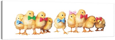 Chicks With Bow Ties Canvas Art Print - Eric Fausnacht 